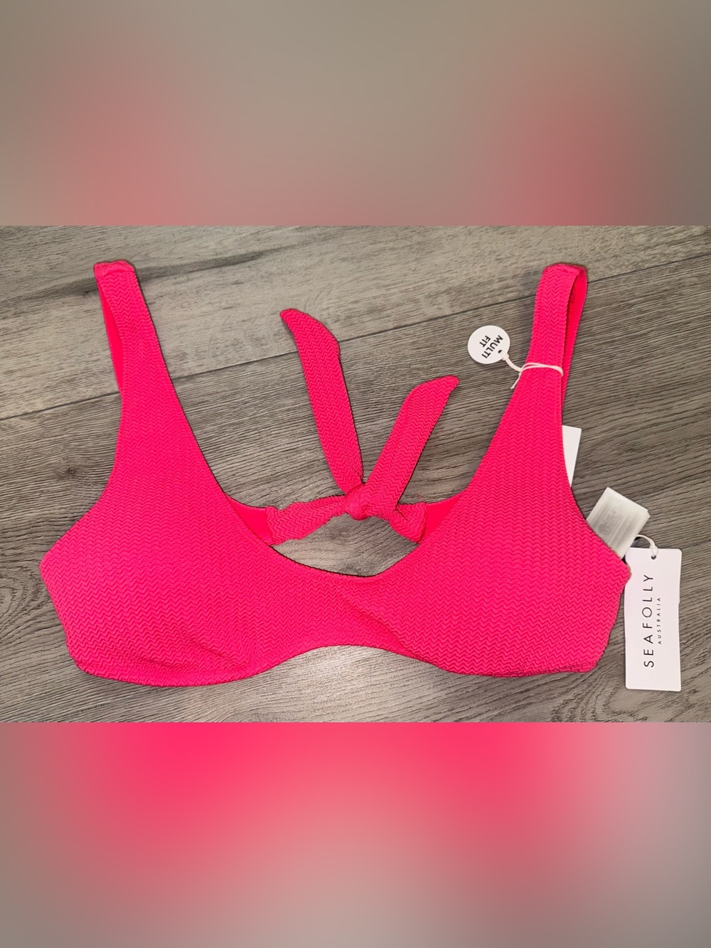 Seafolly Hot Pink Multi Fit Longline Top